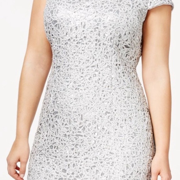 Adrianna-Papell sequins cocktail plus size dress - Picture 4 of 15